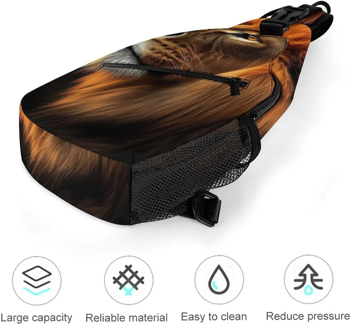 Mens Sling Bag with Adjustable Strap, Large Capacity Hiking Gym Chest Daypack Crossbody Shoulder Bag