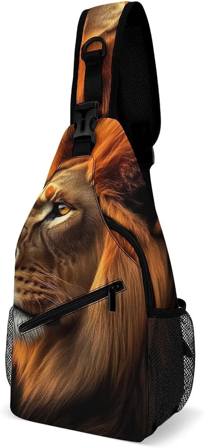 Mens Sling Bag with Adjustable Strap, Large Capacity Hiking Gym Chest Daypack Crossbody Shoulder Bag