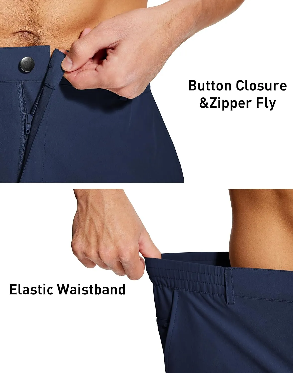 Mens Stretch Dress Shorts 9 Inch Lightweight Quick Dry Hiking Golf Shorts for Men Casual Outdoor Work 3 Pockets