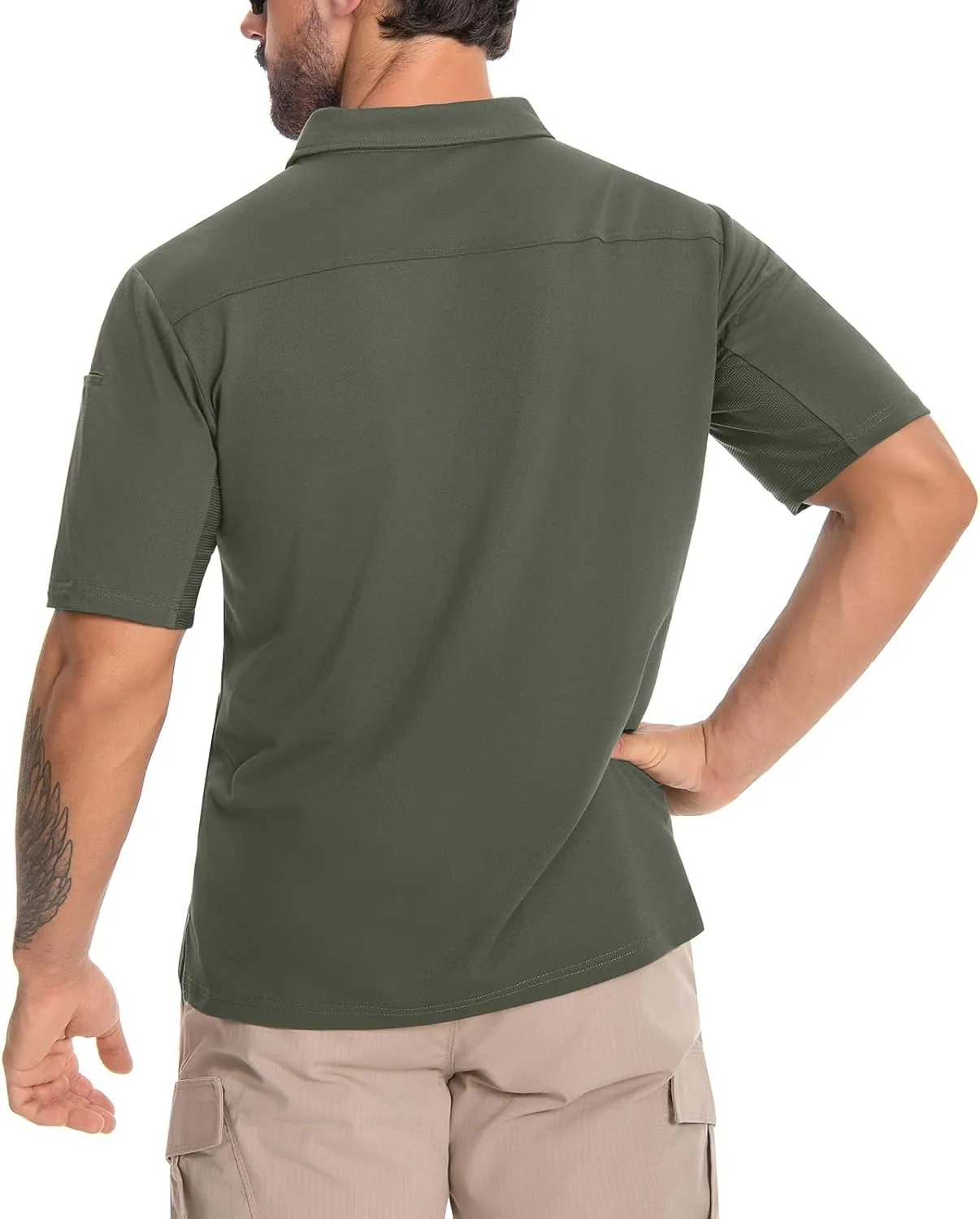 Men's Tactical Polo Shirts Short Sleeve Athletic Golf Outdoor Lightweight Performance Sports Shirt
