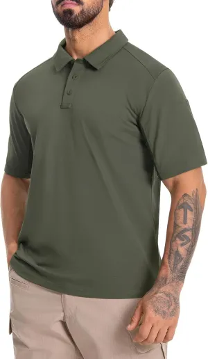 Men's Tactical Polo Shirts Short Sleeve Athletic Golf Outdoor Lightweight Performance Sports Shirt