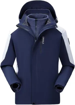 Mens Waterproof Ski Jacket Winter Windproof Snow Coat Outdoor Hiking Parka Raincoat Multi Pockets