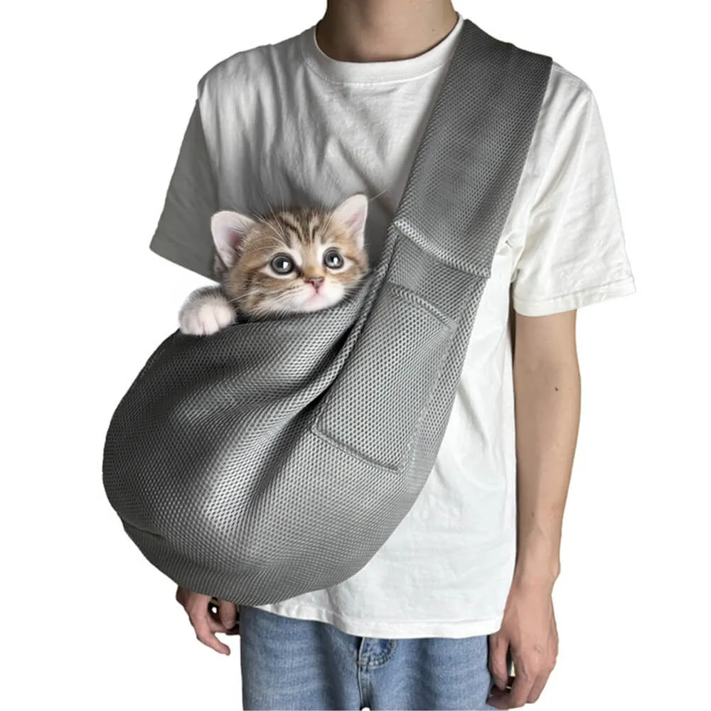 Mesh Breathable Lightweight Portable Crossbody Travel Cat & Dog Carrier Bag