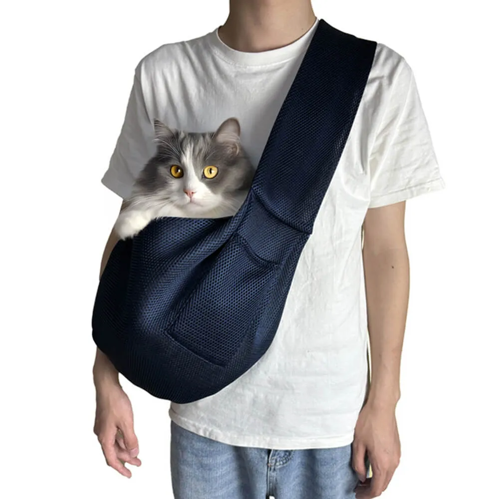 Mesh Breathable Lightweight Portable Crossbody Travel Cat & Dog Carrier Bag