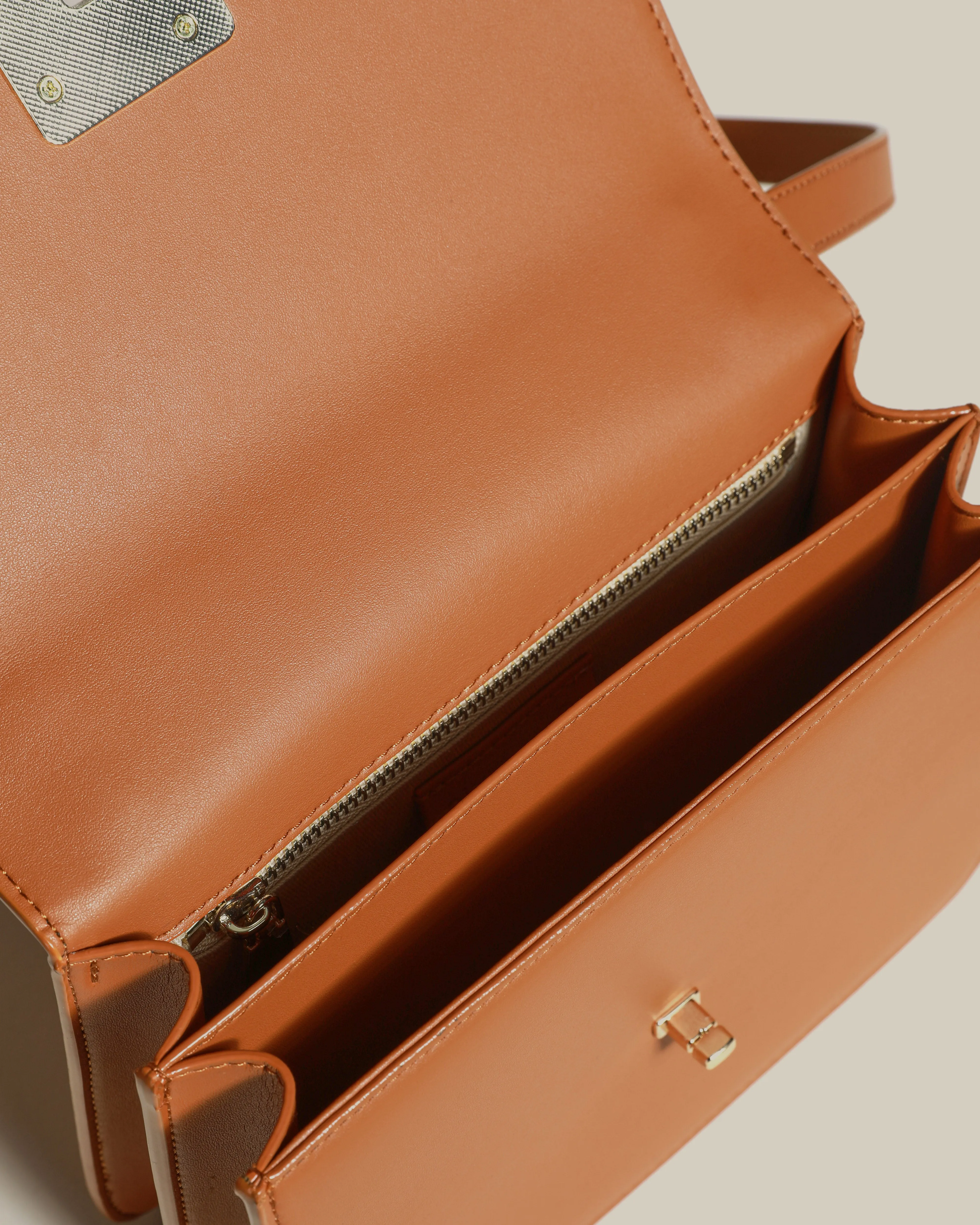 Metal Monogram Embellished Crossbody Bag
