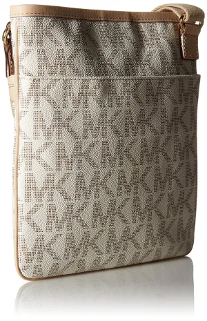 Michael Kors Jet Set Item Large PVC Crossbody in Vanilla