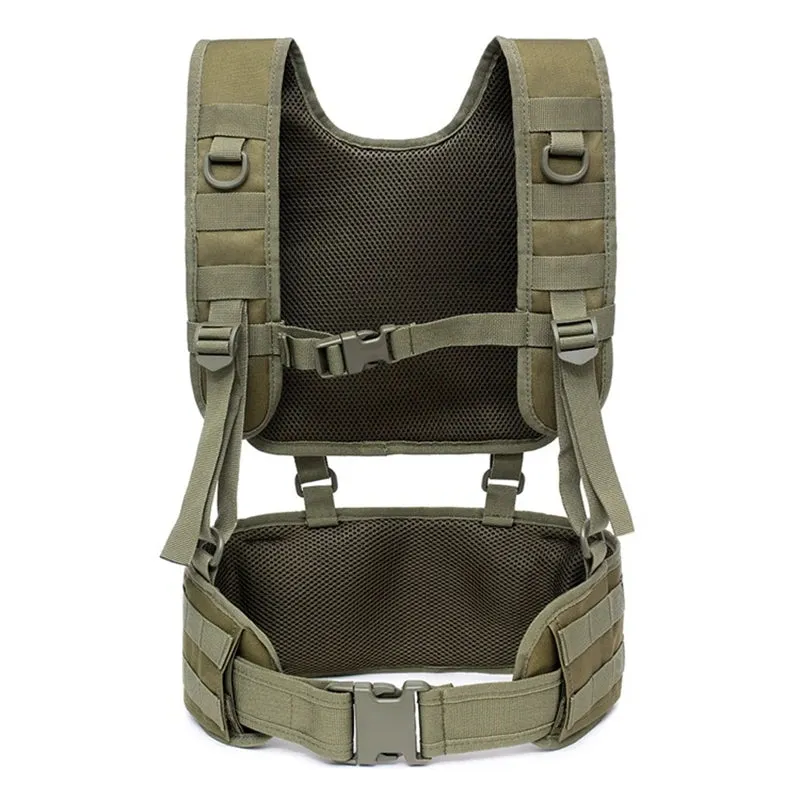 Military Tactical Vest with Detachable Molle Chest Rig and Waist Belt - Outdoor Hunting and Airsoft Equipment