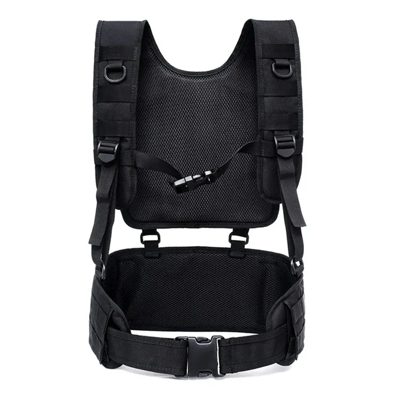 Military Tactical Vest with Detachable Molle Chest Rig and Waist Belt - Outdoor Hunting and Airsoft Equipment