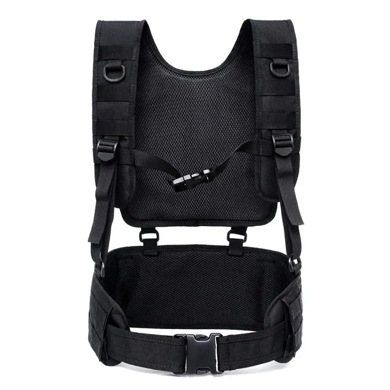 Military Tactical Vest with Detachable Molle Chest Rig and Waist Belt - Outdoor Hunting and Airsoft Equipment