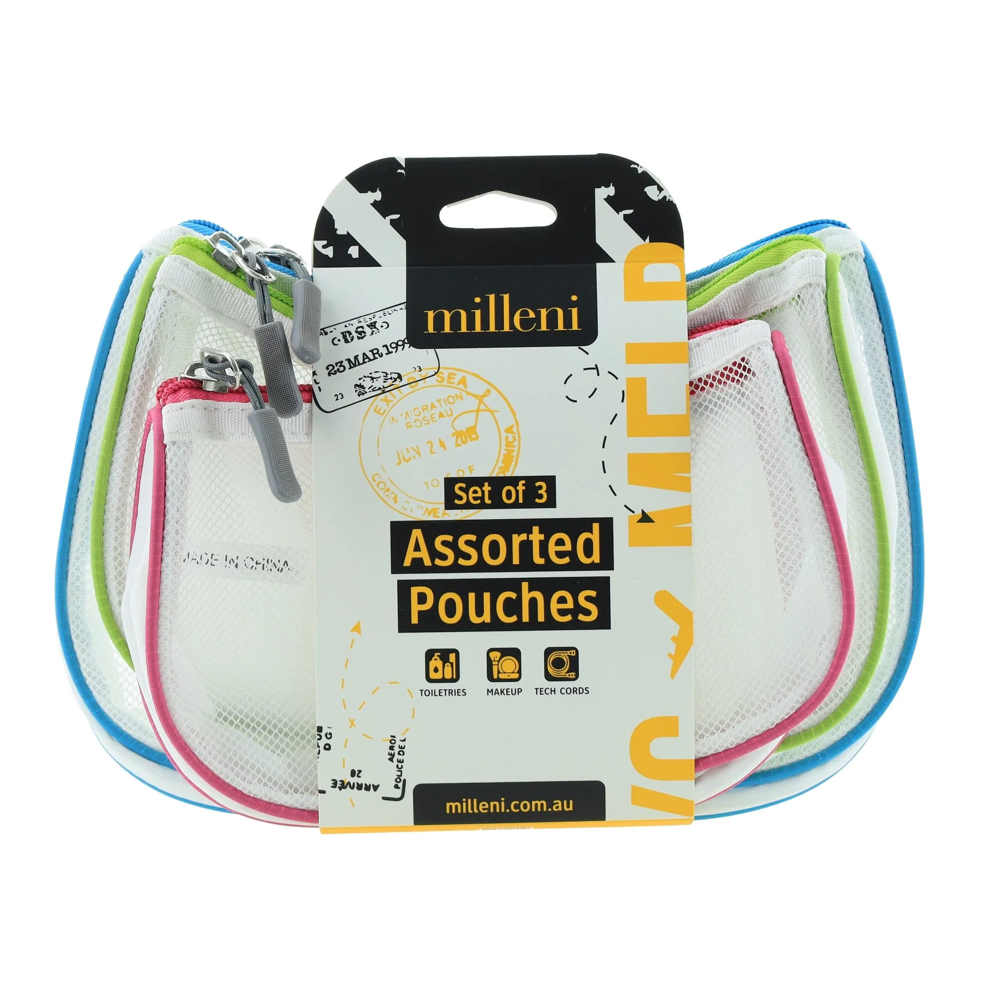 Milleni Travel Assorted Pouches (3 PK)