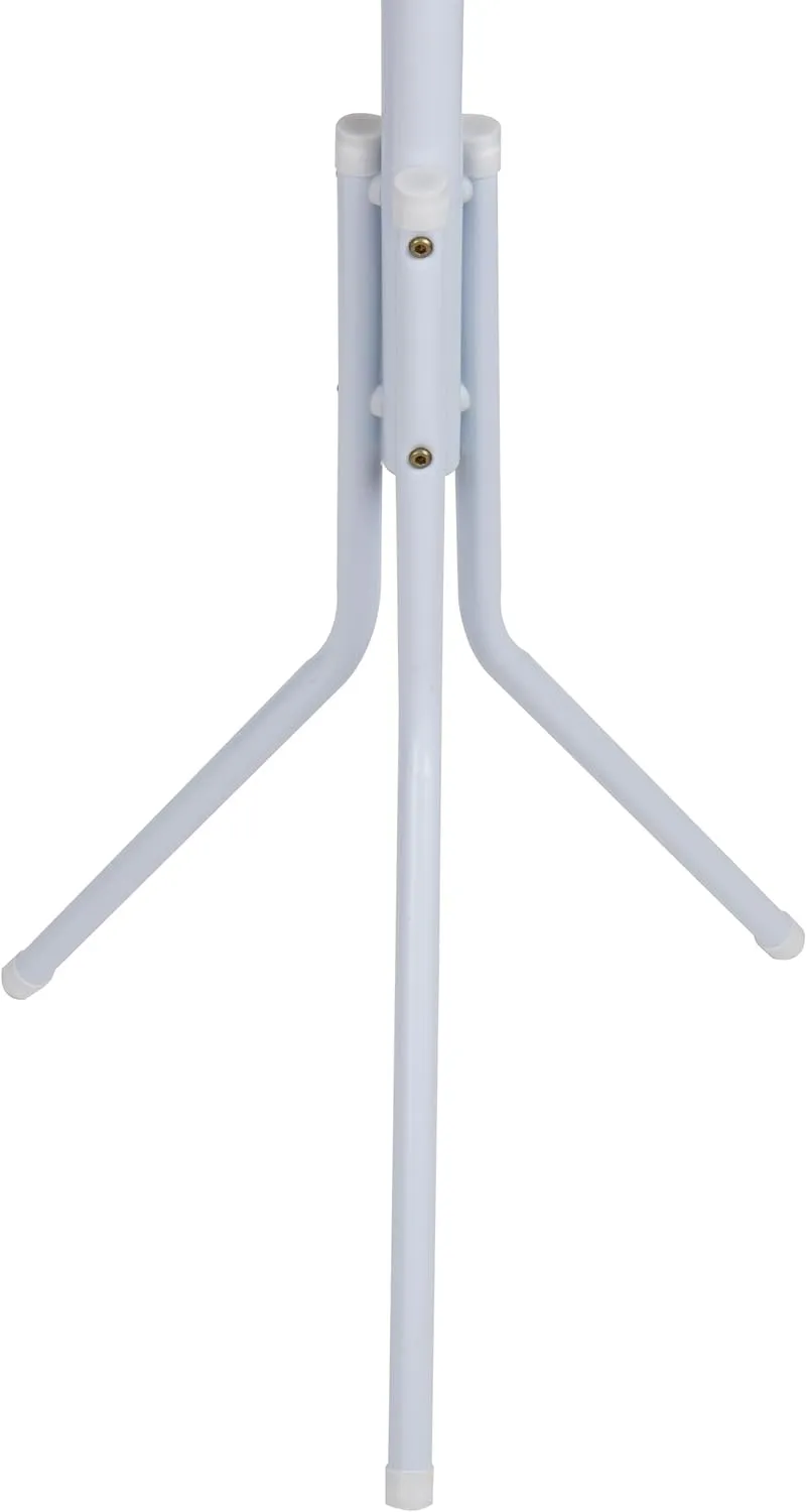 Mind Reader Coat Rack, Hall Tree, Freestanding, Coat Tree, Hat, Jacket, Purse, Metal, 14.75" L x 16.5" W x 69" H, White