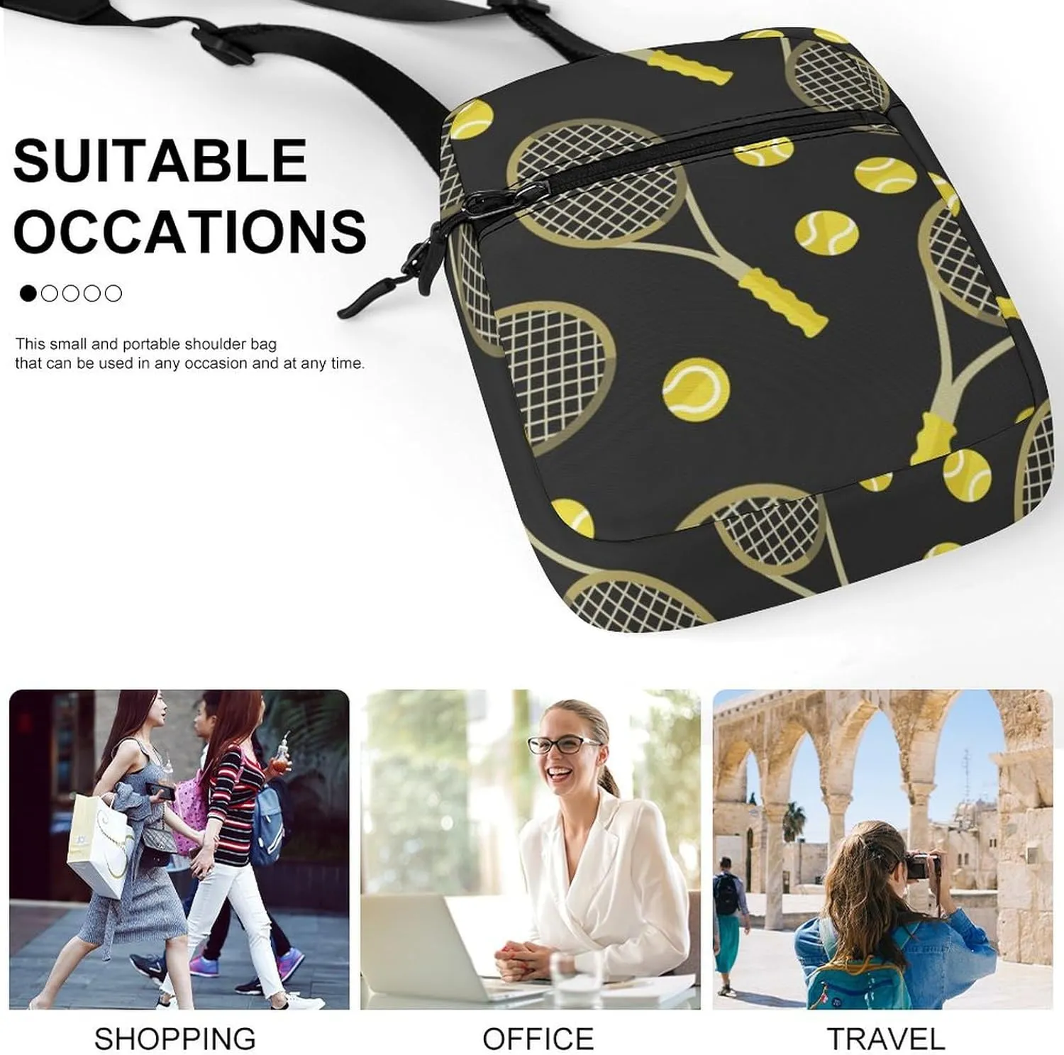Mini Crossbody Bag for Women, Waterproof Zipper Shoulder Bag Casual Cell Phone Purse Travel Pouch