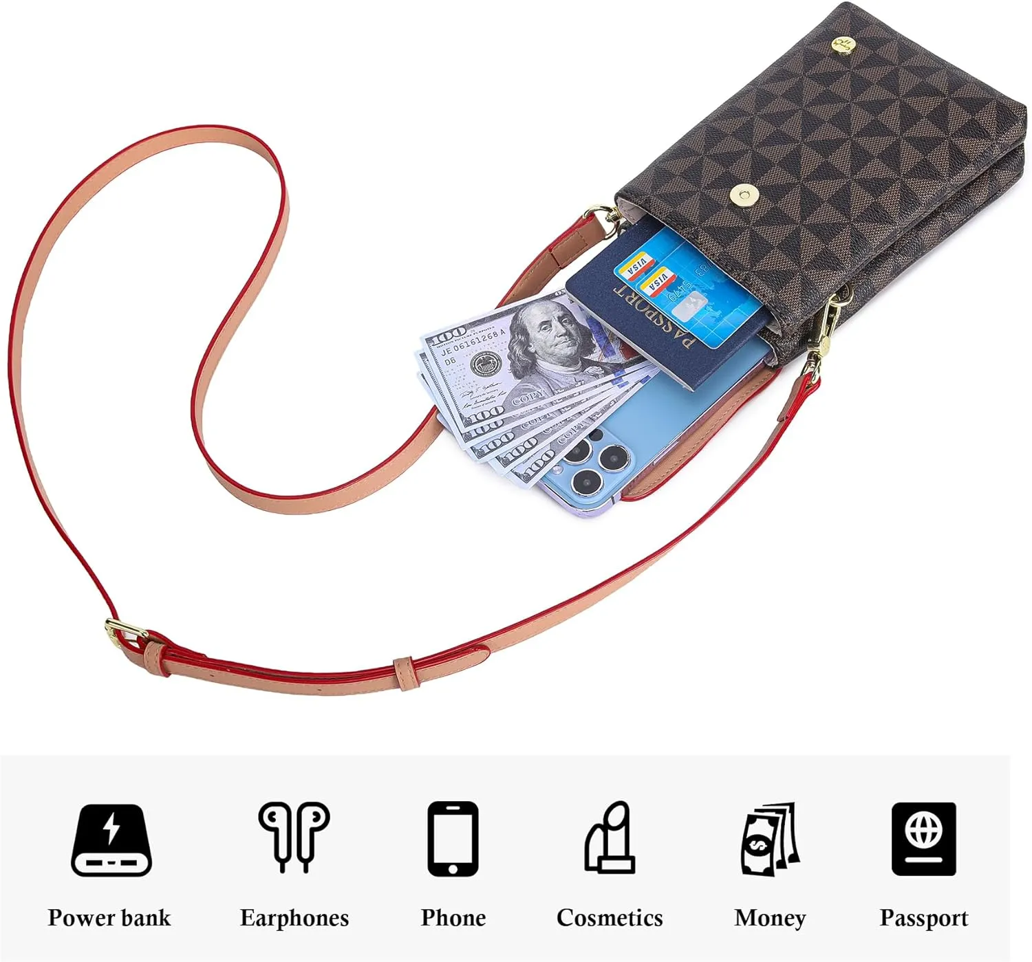 MINICAT Roomy Pockets Small Crossbody Bags Cell Phone Wallet Purses for Women