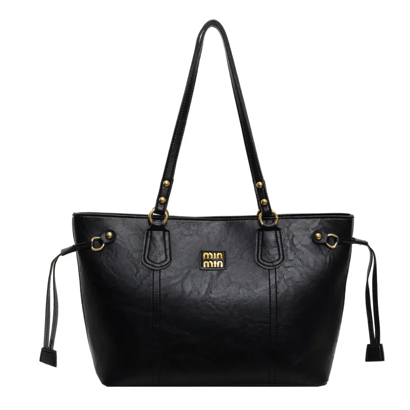 Minimalist Leather Commuter Tote Bag