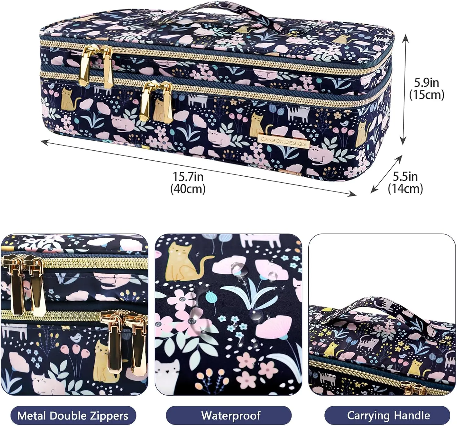 MissBoy Double Layer Travel Case Compatible with Revlon One-Step Volumizer/Hair Dryer/Hot Air Brush, Dyson Hair Dryer Carrying Case, Shark Flexstyle Storage Organizer Bag (Bag Only)