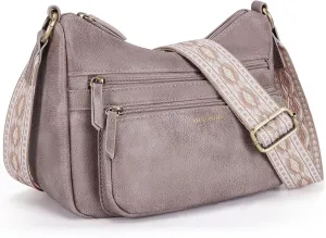 Missnine Crossbody Bags for Women, Medium Size Purses With Wide Shoulder Strap, Leather Trendy Cross Body Shoulder Handbags