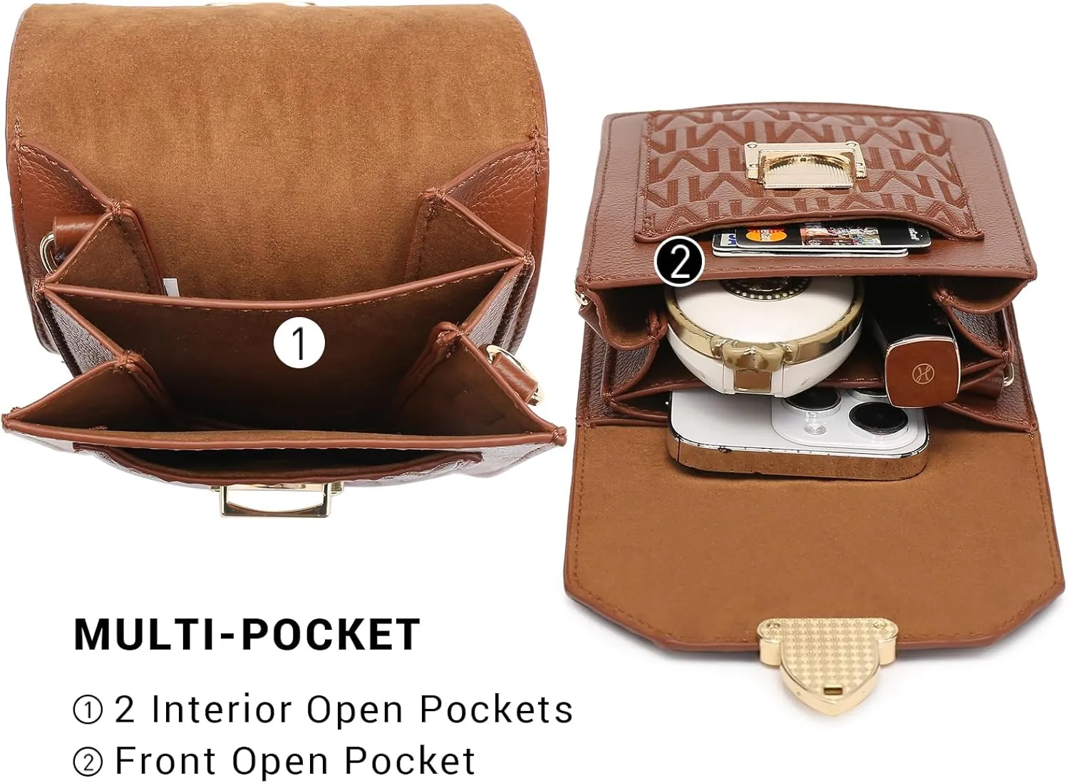 MKP Women Fashion Signature Lightweight Cute Small Crossbody Bags Cell Phone Purse Wallet Shoulder Bag With Snap Closure