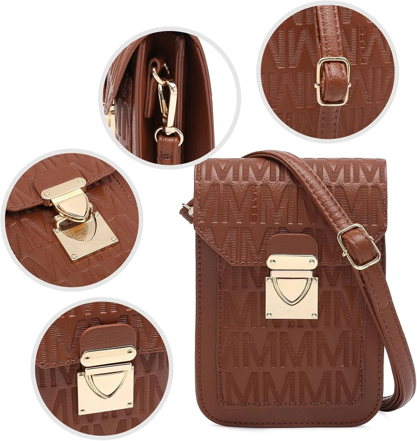 MKP Women Fashion Signature Lightweight Cute Small Crossbody Bags Cell Phone Purse Wallet Shoulder Bag With Snap Closure