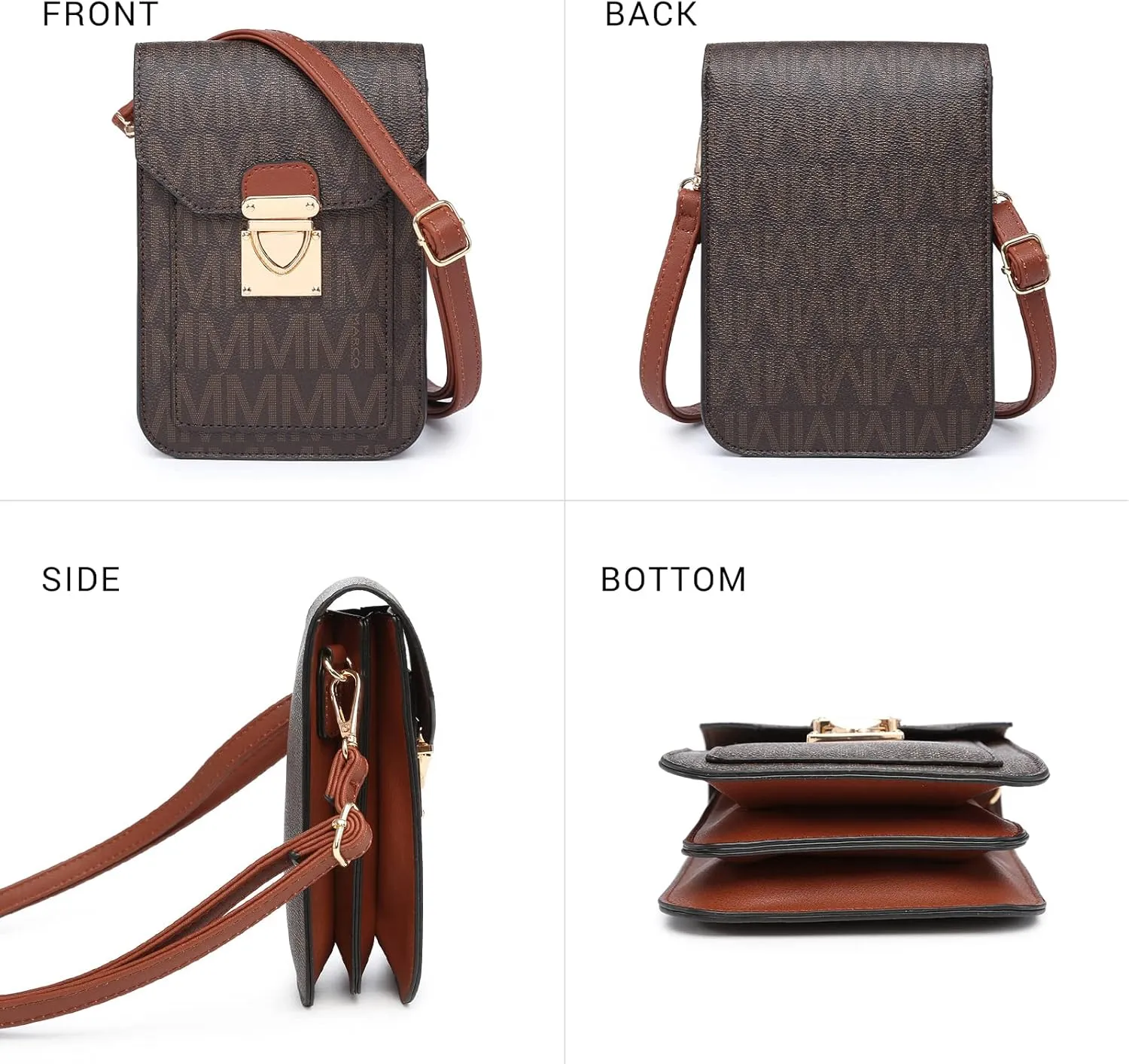 MKP Women Fashion Signature Lightweight Cute Small Crossbody Bags Cell Phone Purse Wallet Shoulder Bag With Snap Closure
