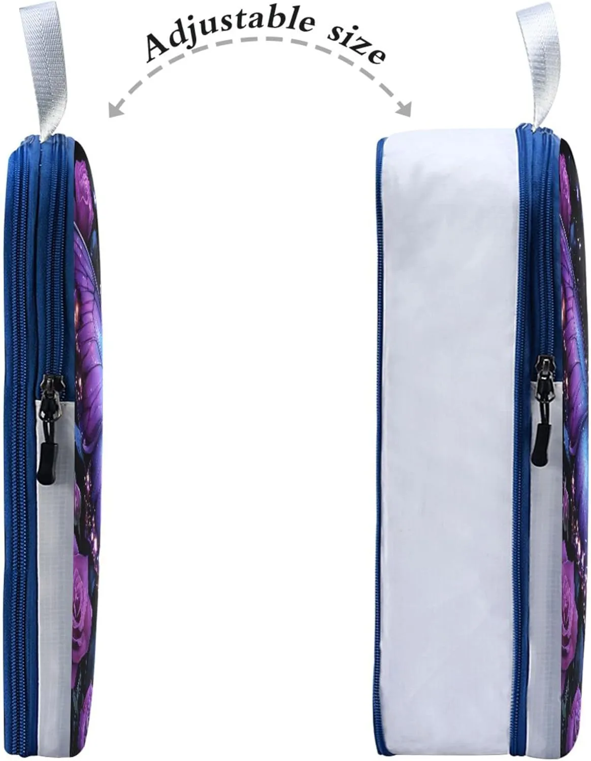 MNSRUU Compression Packing Cubes for Suitcases 3 Set, Butterfly Rose Travel Luggage Organiser Portable Toiletry Storage Bags for Clothes Shoes Home Storage