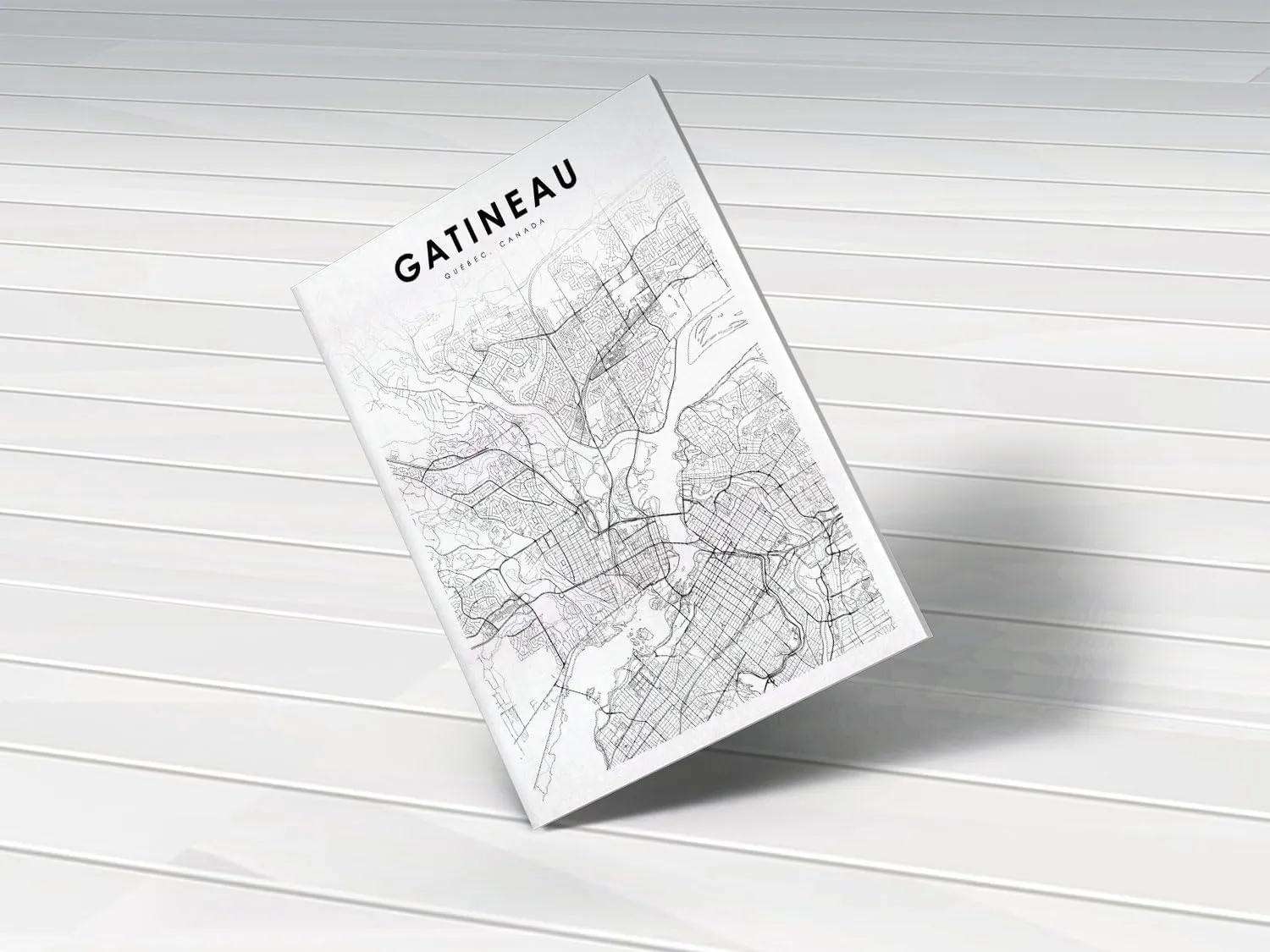 Modern B&W Poster Print of Gatineau Quebec Qc Québec Canada | 11x17 12x18 16x24 24x36 Minimal Unframed Wall Art | Minimalist City Traveler Gift | Minimalism Home Office Decor