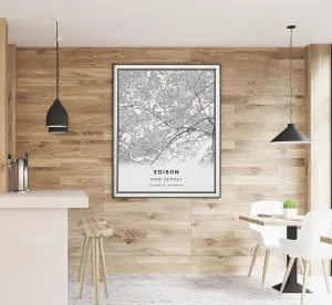 Modern Black & White Poster of Edison | 11x17 12x18 16x24 24x36 Unframed Wall Art | Minimalism City Traveler Print for Gift | Minimalist Home Office Decor