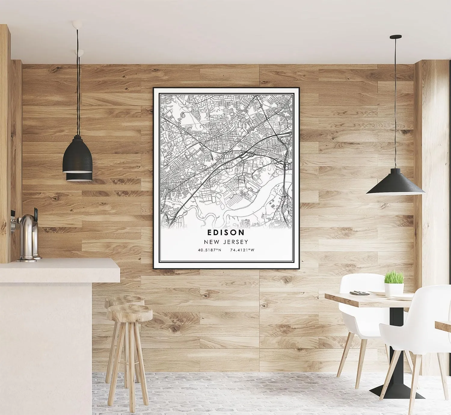 Modern Black & White Poster of edison new jersey | 11x17 12x18 16x24 24x36 Unframed Wall Art | Minimalism City Traveler Print for Gift | Minimalist Home Office Decor