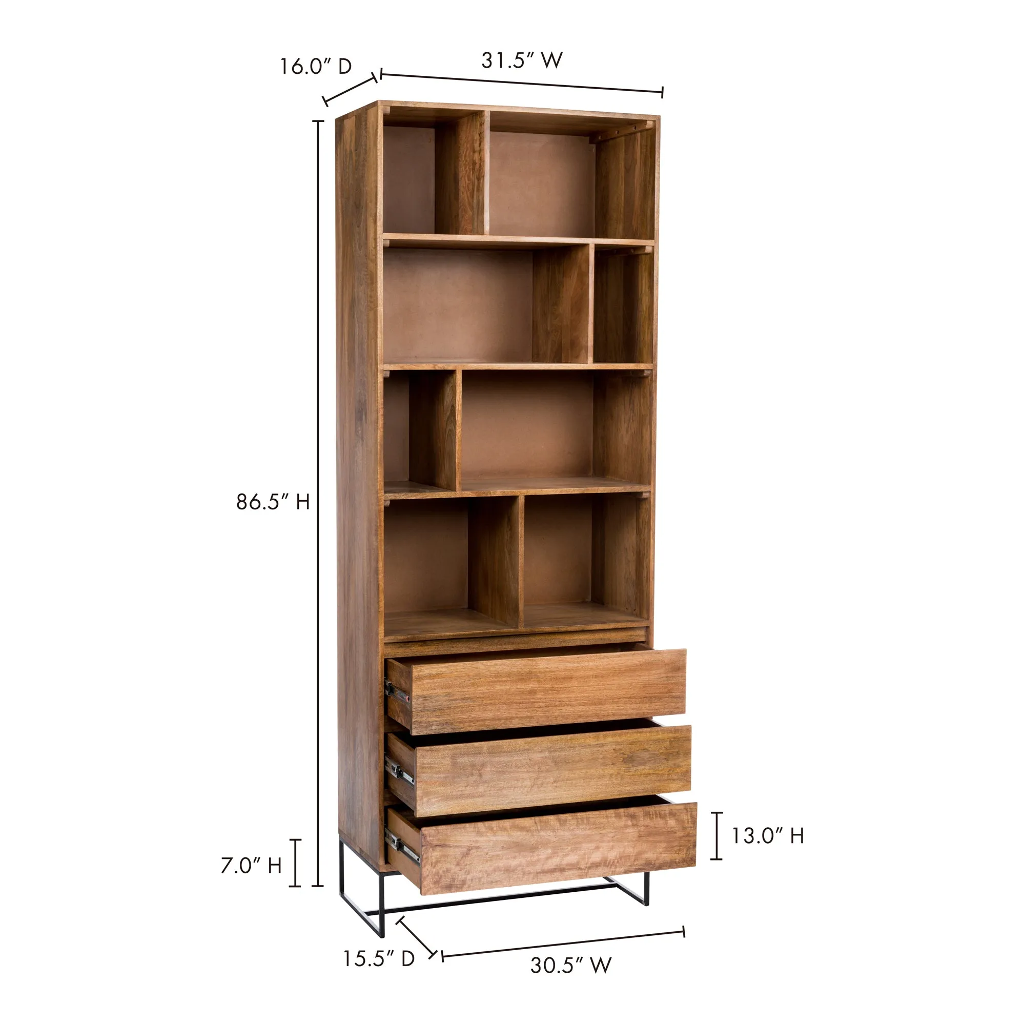 Modern Mango Wood Storage Unit