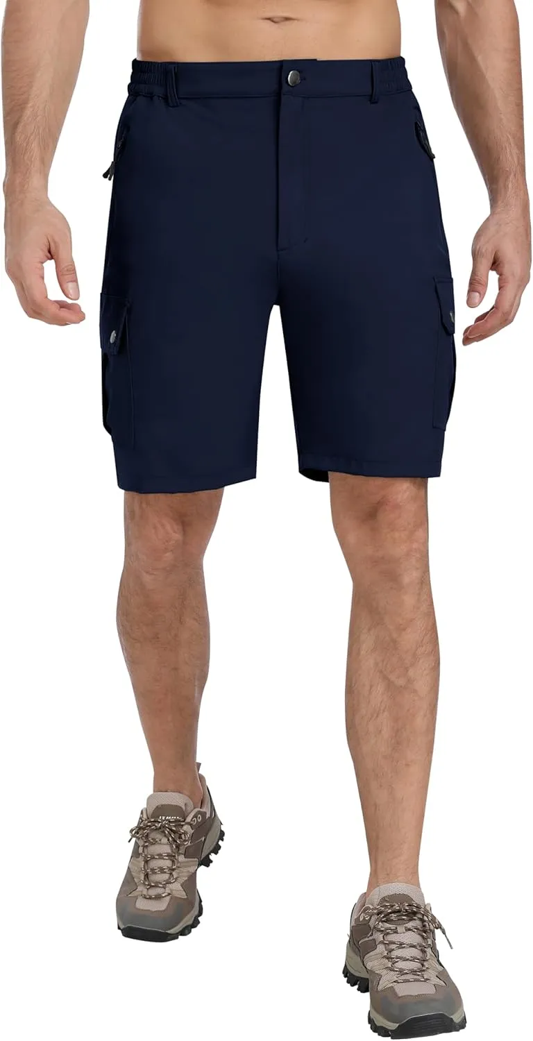 MoFiz Men's Qucik Dry Hiking Cargo Shorts 8"/9" Lightweight Outdoor Men's Stretch Golf Casual Shorts with 5 Pockets