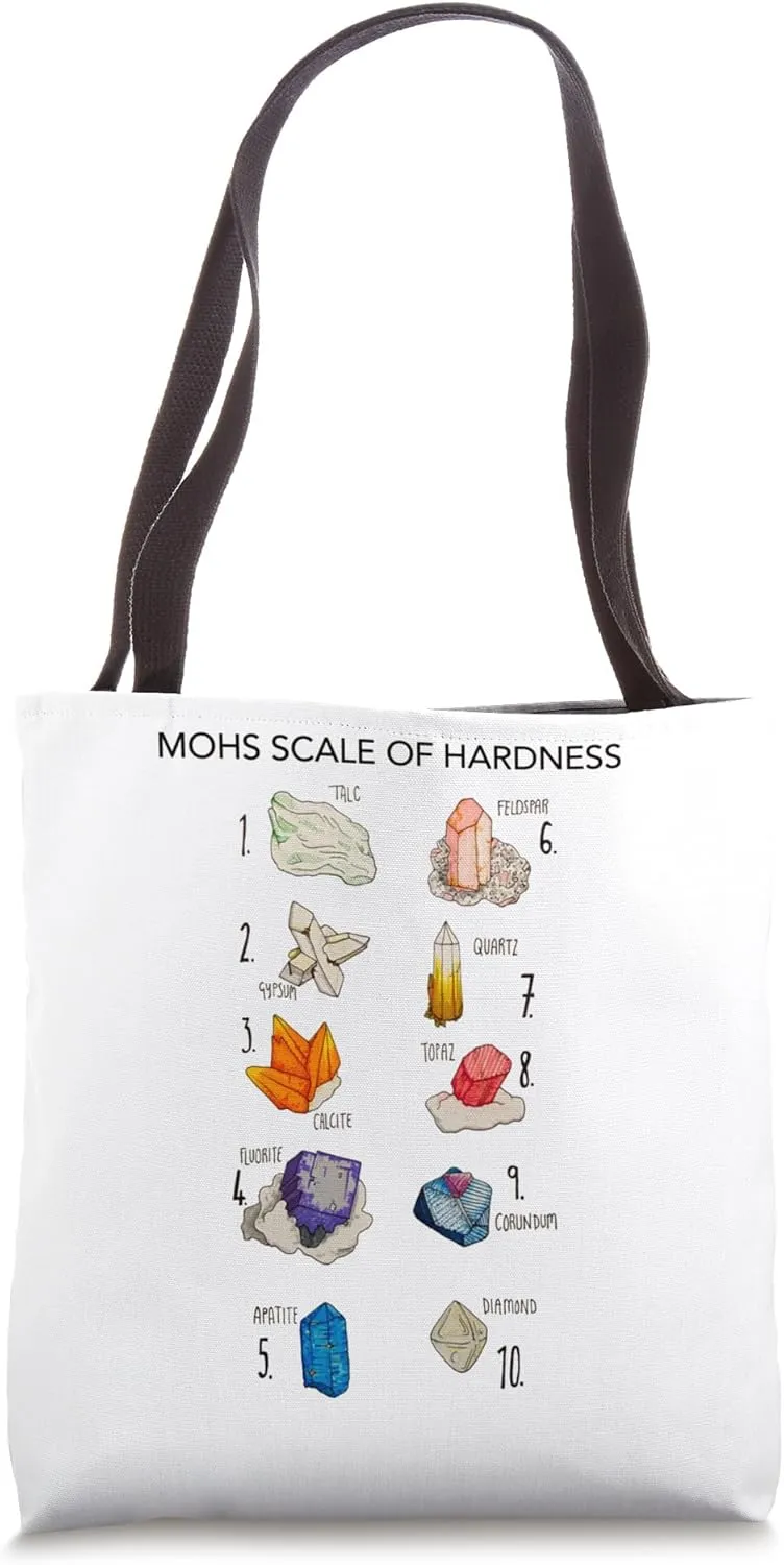 Mohs Scale Of Hardness Geology Geologist Rock Collector Tote Bag