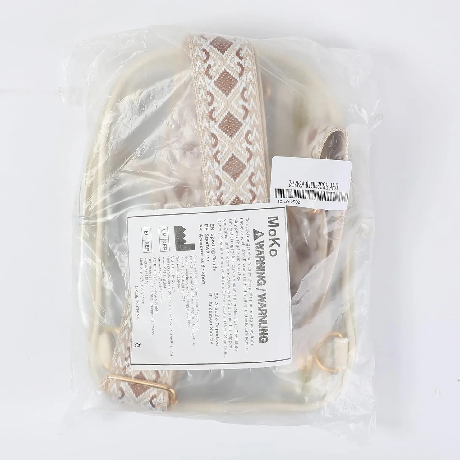 MoKo Clear Bag Stadium Approved - Multi Pockets Clear Sling Purse Crossbody Bag with Adjustable Shoulder Strap