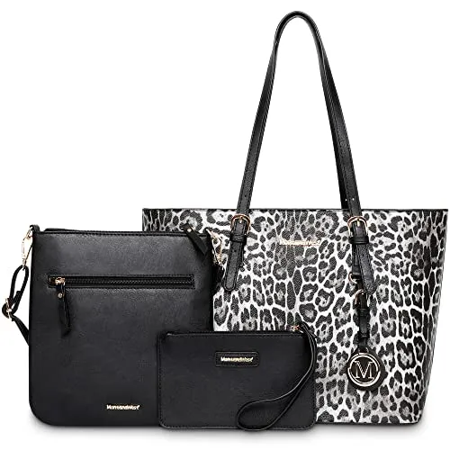 Montana West 3 pcs Handbag Set Leopard Print Tote Bag