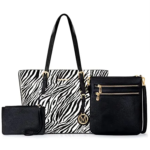 Montana West 3 pcs Handbag Set Leopard Print Tote Bag
