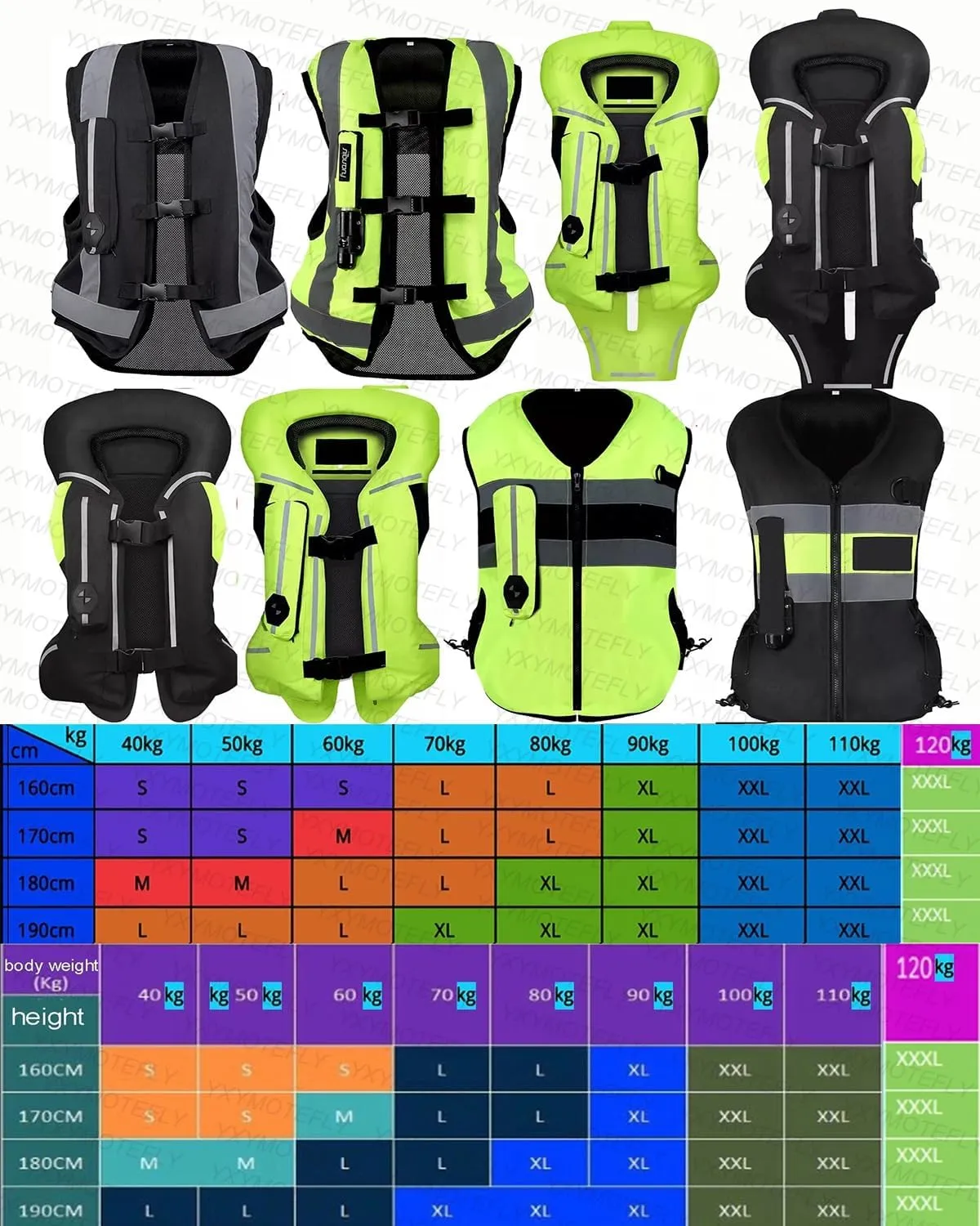Motorcycle Airbag Vest Wearable Air Bag, Lightweight, Adjustable, Equestrian Or Horse, Sports Vest Reusable