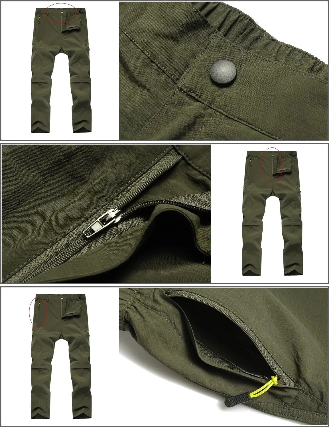 Mr.Stream Men's Hiking Breathable Quick Drying Outdoor Sports Convertible Pants