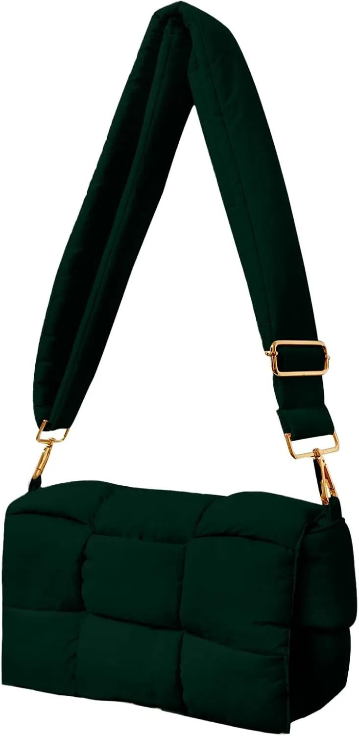 NAARIIAN Shoulder bags for women, Light-weight small puffer purses waterproof, hand-woven puffy bag crossbody handbag