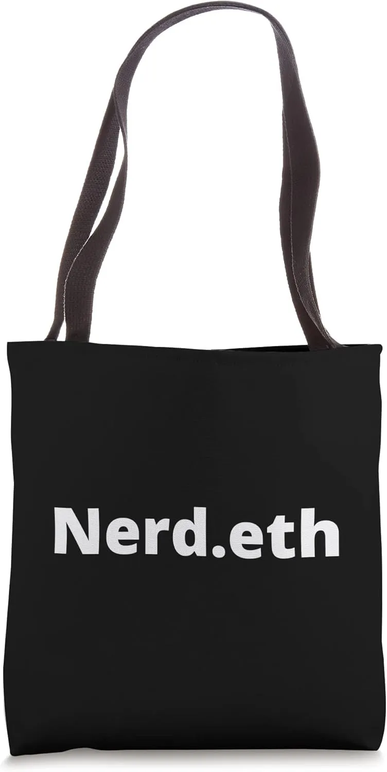 Nerd .eth ENS Domain Name NFT Crypto web3 Cryptocurrency Tote Bag