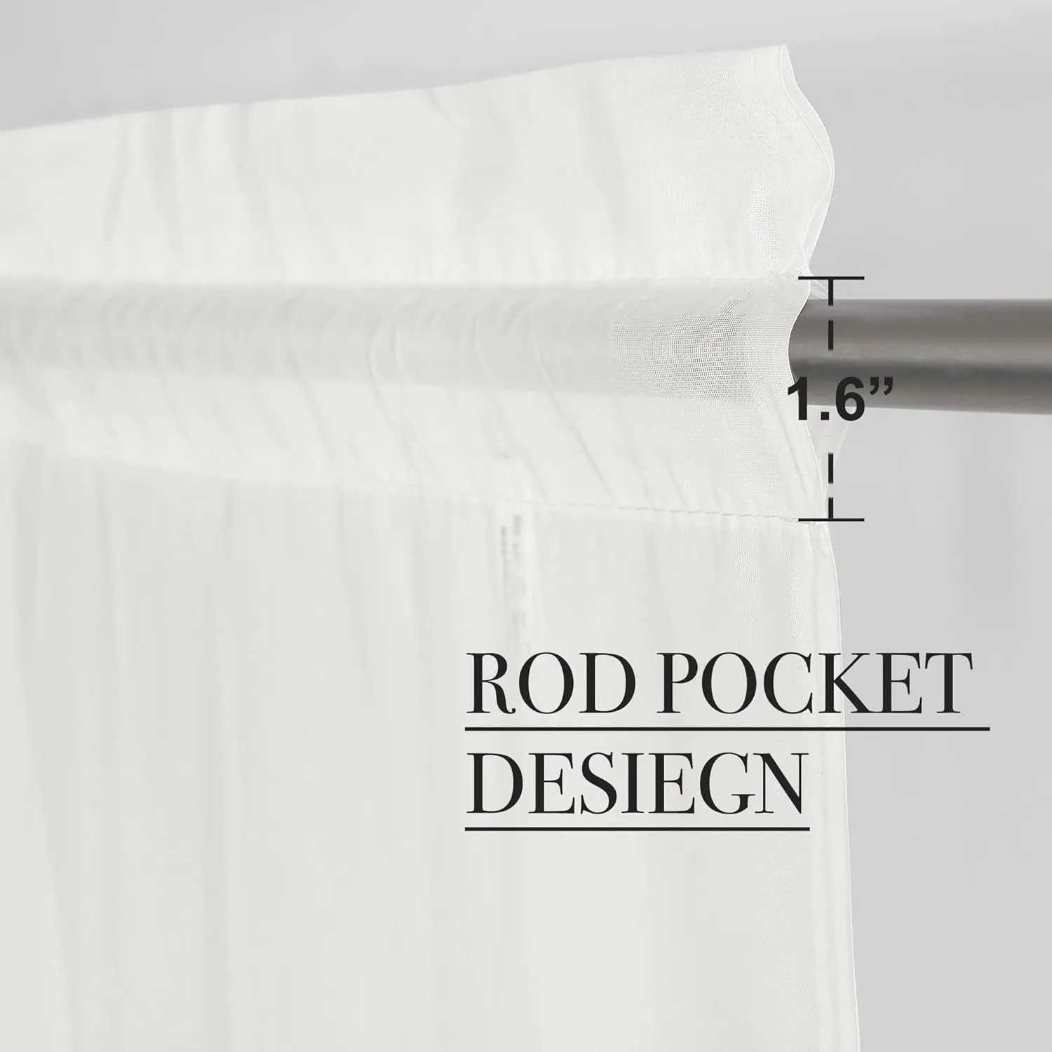 NICETOWN Extra Long Sheer Curtains 95" Length for Living Room, Rod Pocket Voile Texture Sheer Window Treatments for Patio/Glass Door, 60" Wide, 4 Panels, Beige