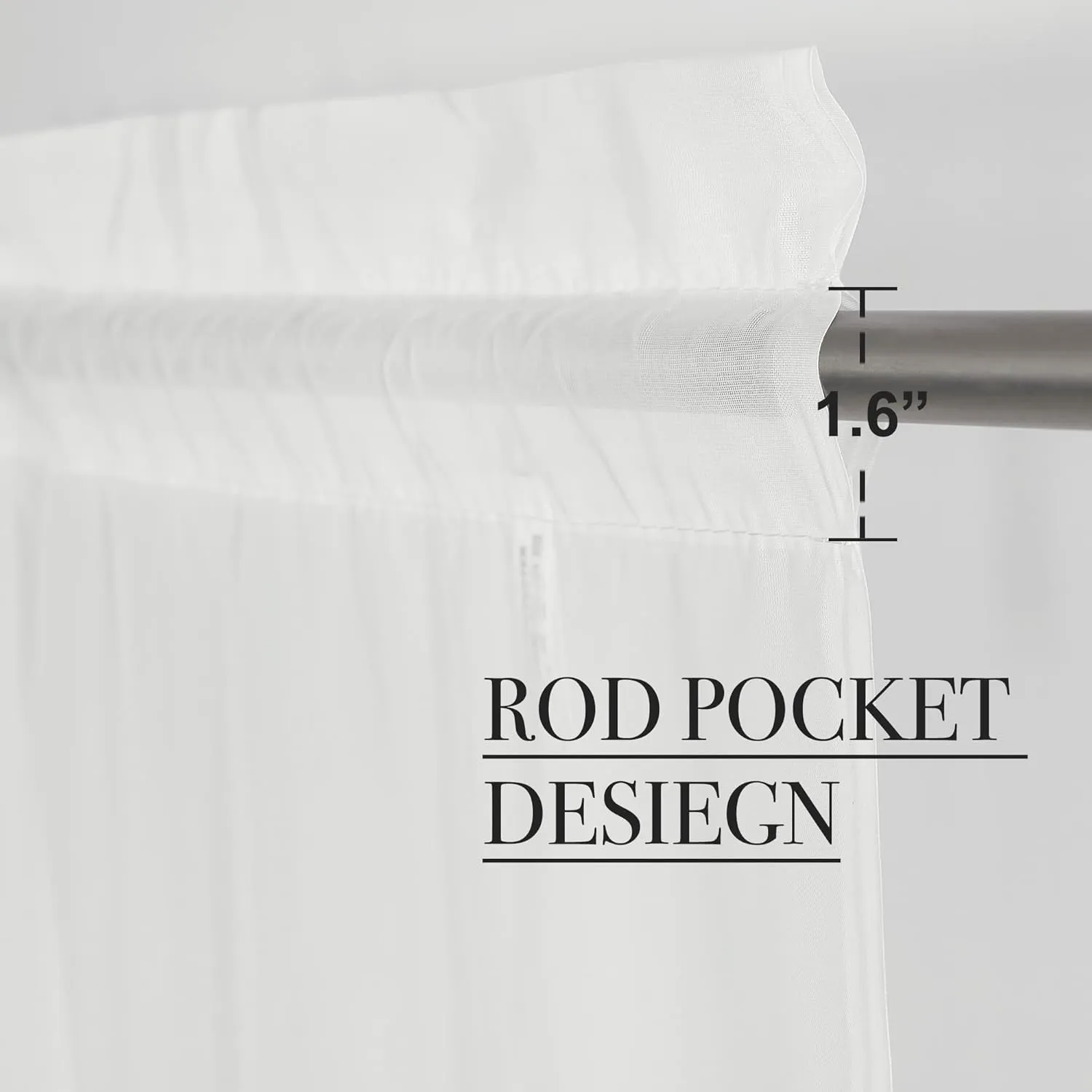 NICETOWN Voile Sheer Window Curtains for Half Window, Rod Pocket Elegant Airy Sheer Curtain Drapes for Living Room/Bedroom, W60 x L63, 4 Panels, Ivory