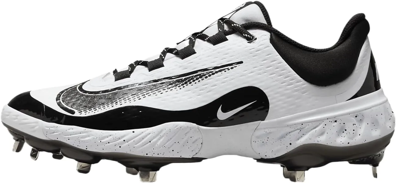 Nike Alpha Huarache Elite 4 Low Baseball Cleats (FD2745-110, White/Black) Size 15