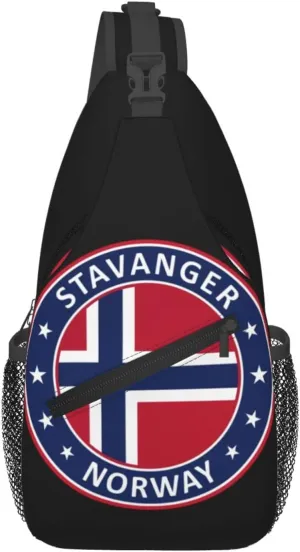 Norway Norwegian Flag Crossbody Bags Sling Backpack Cross Chest Bag Sports Shoulder Bag Gym Fanny Pack Adjustable Cycling Daypack Diagonally Rucksack for Running