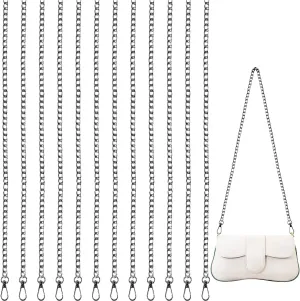 Nsmykhg Crossbody Bag Chain,12-Pack 47" Metal Chain Strap Handbag Chain with Buckles Multi-Pack Bag Chains Handbag Strap
