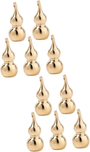 NUOBESTY 10 Pcs Copper Gourd Brass Gourd Pendant Antique Pendant Charms Gourd Amulet Chinese Keychain Charm Copper Bell Charms Brass Gourd for Feng Shui Brass Wu Charms Simple Handbag Metal