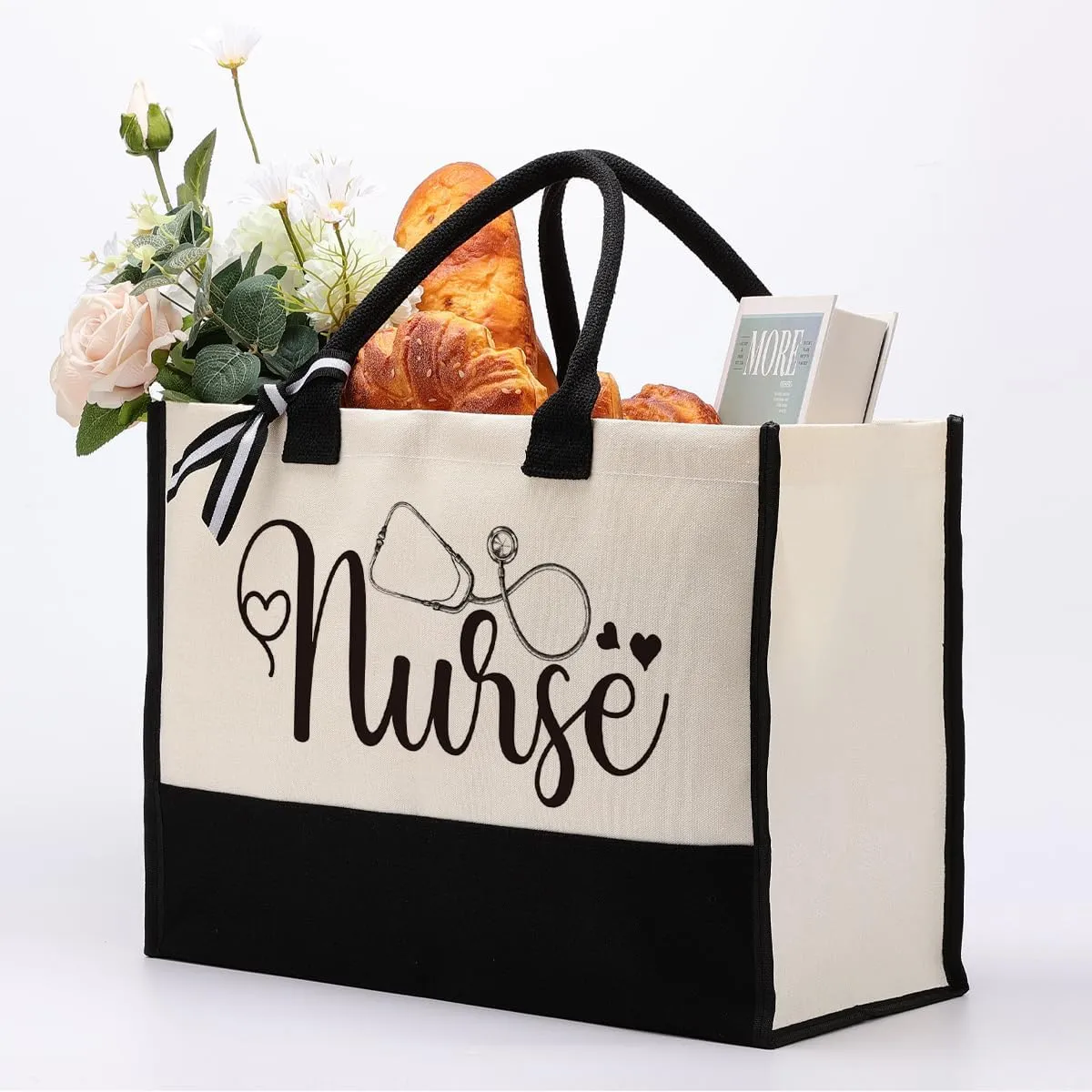 Nurse Canvas Tote Bag, Nurse Bag, Canvas Tote Bag for Gifting, Cotton Canvas Tote Bag for Women, Gift for Future Nurse, Nursing Student Graduation Gift, Reusable Shopping Bag for Nurse