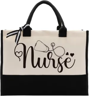 Nurse Canvas Tote Bag, Nurse Bag, Canvas Tote Bag for Gifting, Cotton Canvas Tote Bag for Women, Gift for Future Nurse, Nursing Student Graduation Gift, Reusable Shopping Bag for Nurse