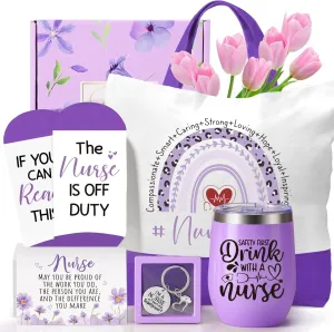 Nurse Gifts for Women, Nurse Appreciation Gifts, Nurses Week Gift, Graduation Christmas Birthday Gift for Nurses Female New Nursing Student Practitioner Gifting with Canvas Bag Tumbler Socks Keychain