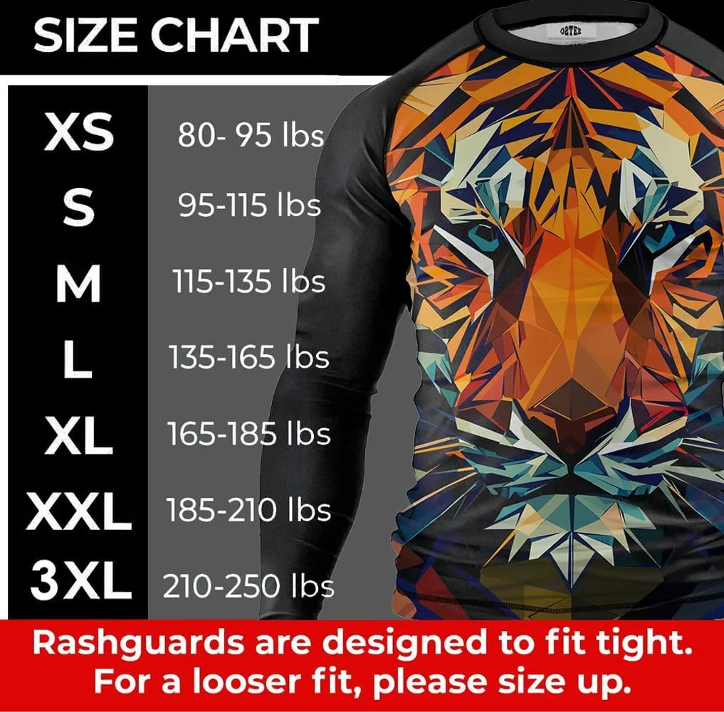 O2TEE Mens Jiu Jitsu BJJ Rash Guards Lightweight Compression Long Sleeve Shirt
