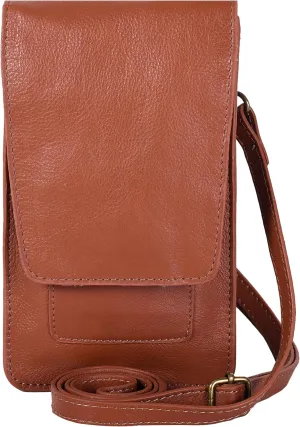 Oak Leathers Small Crossbody Bag For Women - Mini Cell Phone Purse - Crossover Wallet Bag With Adjustable Shoulder Strap