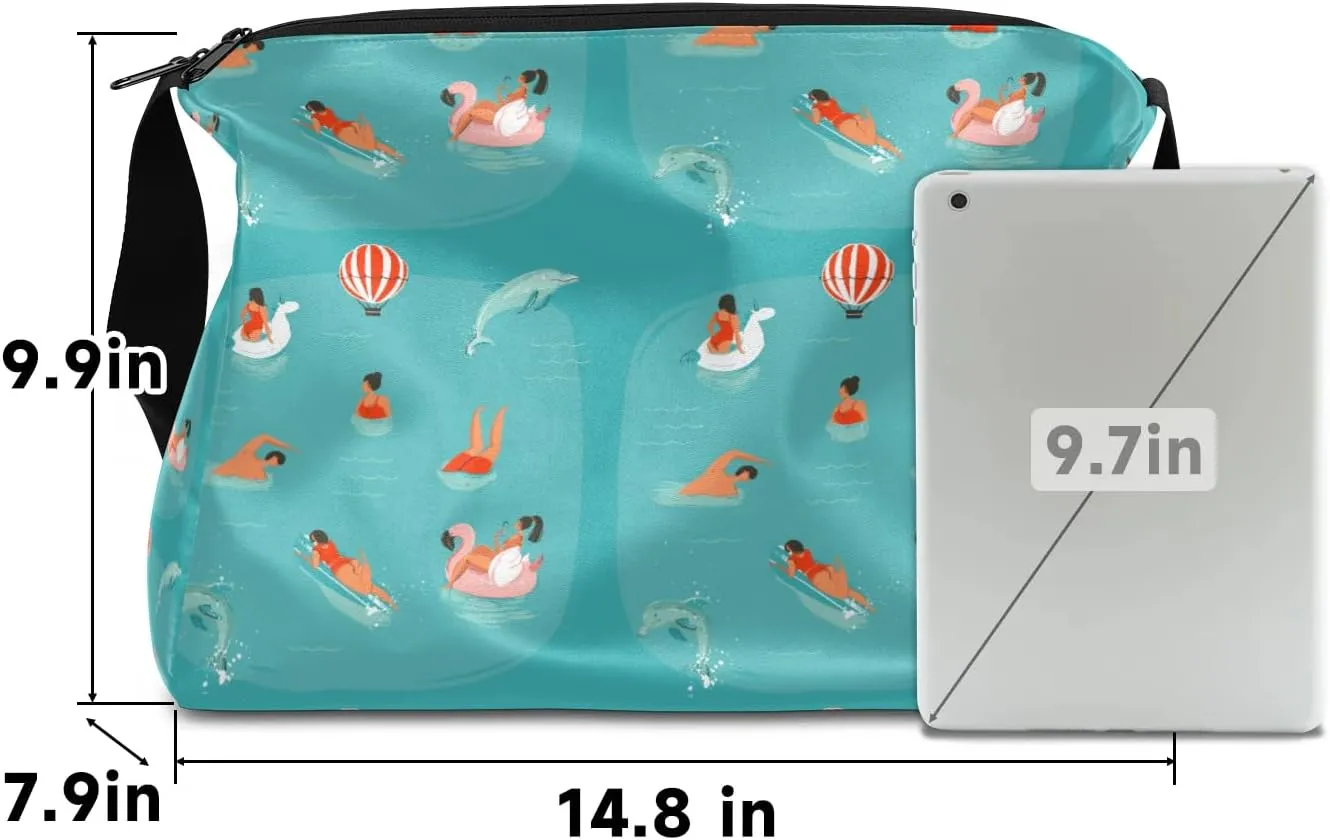 Ocean Swimming Dolphin Small Gym Bag for Men Women Workout Sport Duffle Bag Waterproof Weekender Overnight Bag Lightweight Carry on Tote Bag Crossbody Shoulder Travel Bag for Swim Yoge Dance
