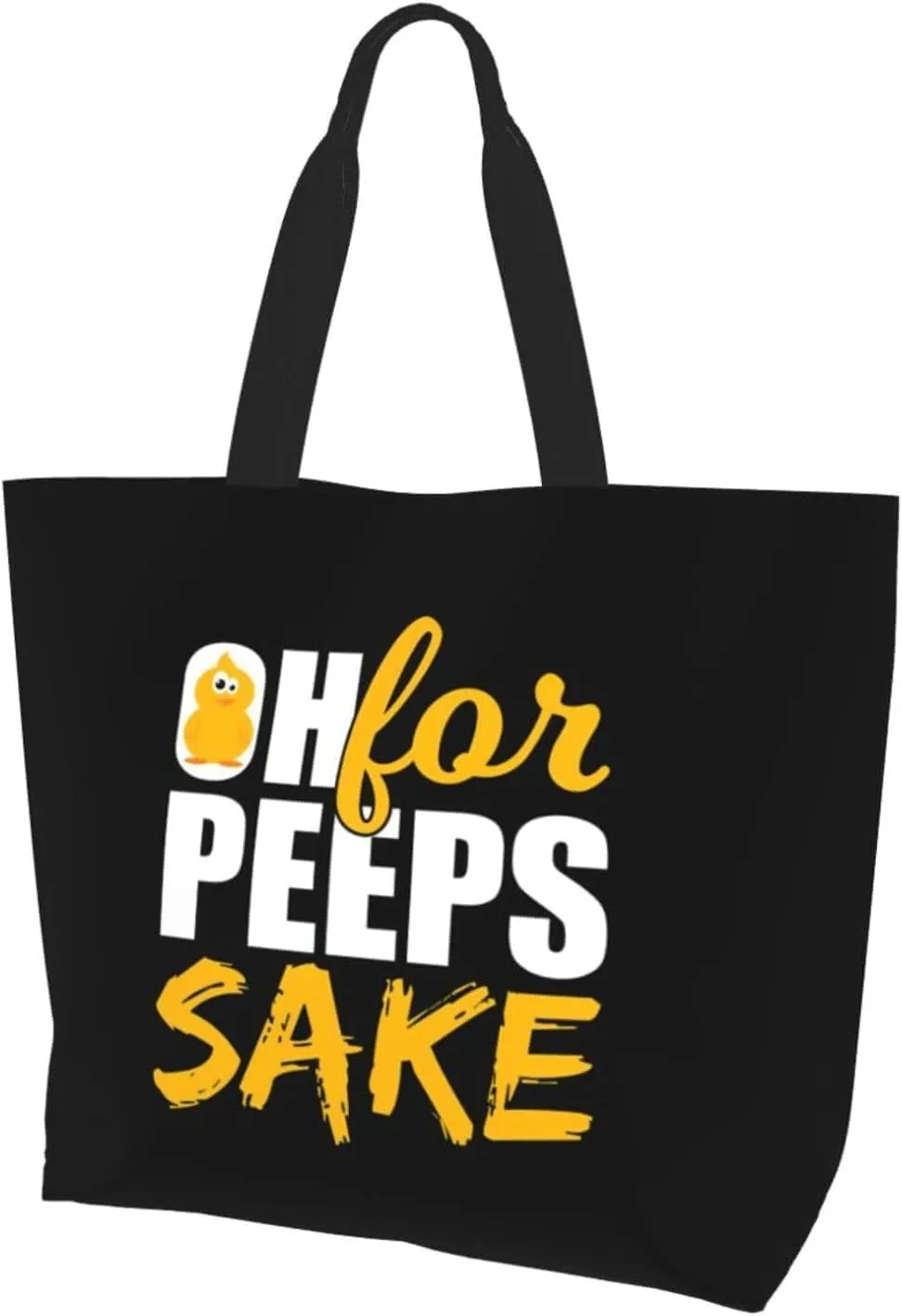 Oh for Peeps Sake Easter Women's Lightweight Canvas Handbag Waterproof Reusable Shopping Bag